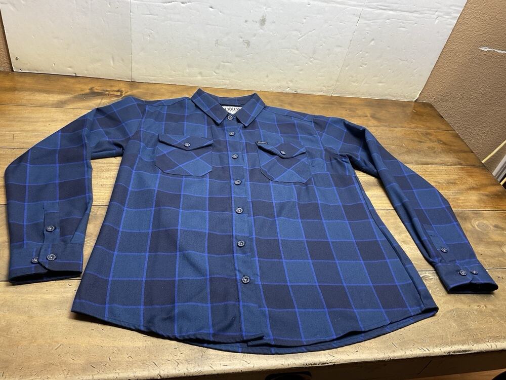 Dixxon Flannel Shirt Mens XL Blue Snap-on Plaid Button Up Limited Edition